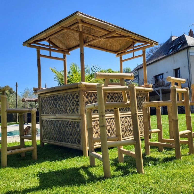 Tiki bar bambou clair