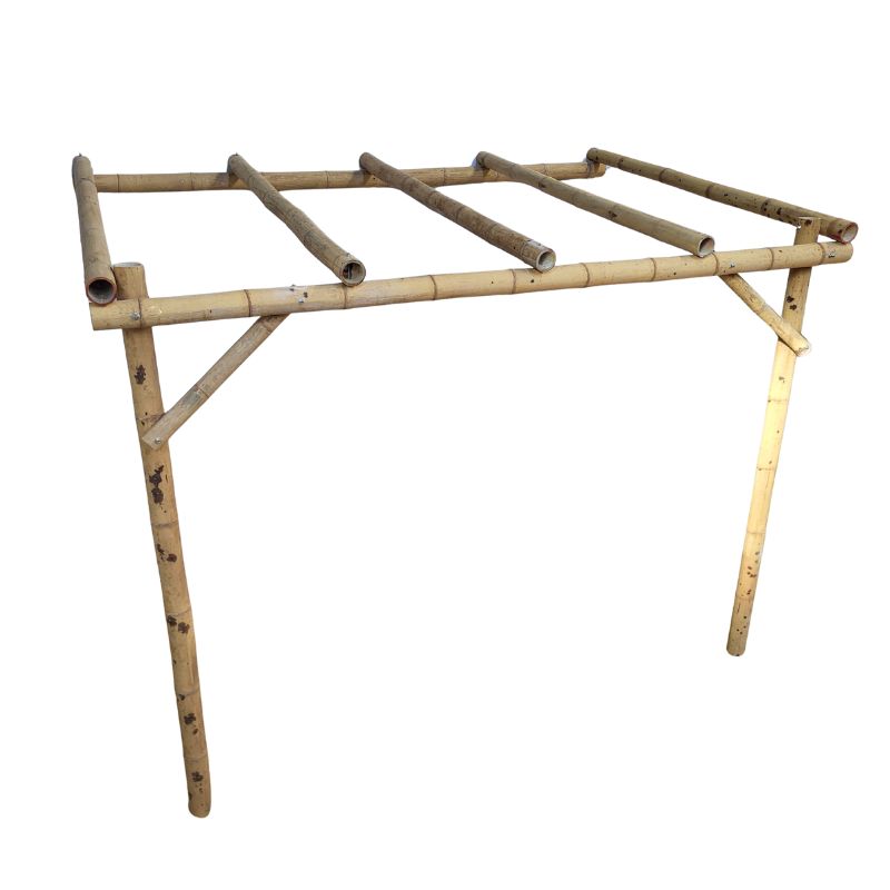 Pergola en bambou adossée