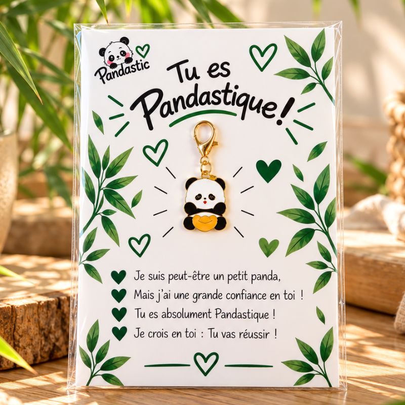 Porte clé panda avec chapeau