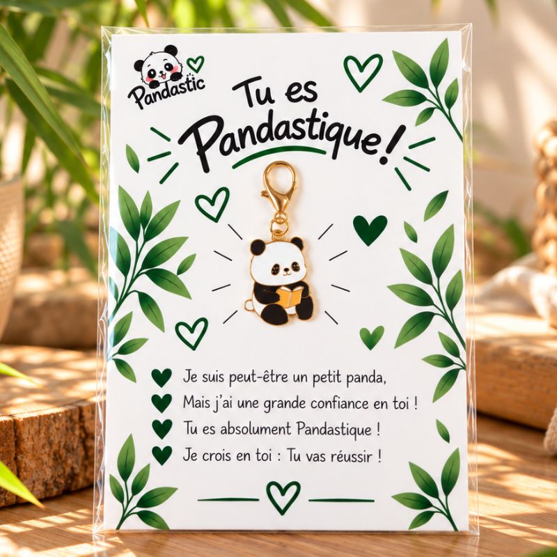 porte clé panda et livre