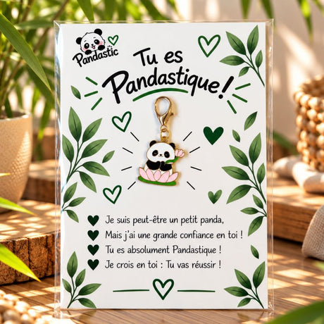Porte clé panda et fleur de lotus