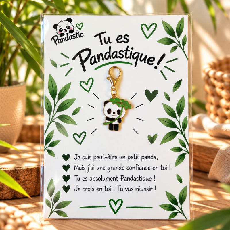 Porte-clé Panda avec Nénuphar et Carte de vœux – Pandastic