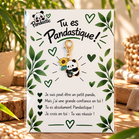Porte clé panda et tournesol